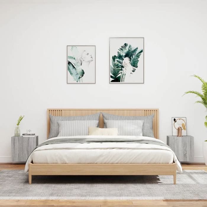 VidaXL Meubles TV muraux 2pcs sonoma gris 40,5x30x40cm bois ingénierie 836907