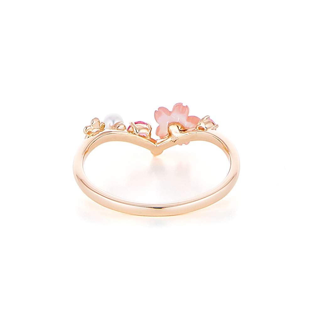 BLOOM April Birth Flower 10K Pink Gold Sakura Ring Japanese Size 9 (0168-0008-0020-0009)