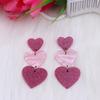 1 пара, три розовых и красных серьги в форме сердца, легкие акриловые висячие серьги, серьги с кисточками, женские ювелирные изделия для девочек-подростков, подарок