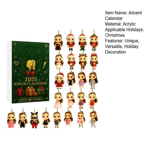 Рождественский Адвент-календарь 2025 Коробка для отсчета 24 дней для детей Многофункциональное праздничное украшение для вечеринок