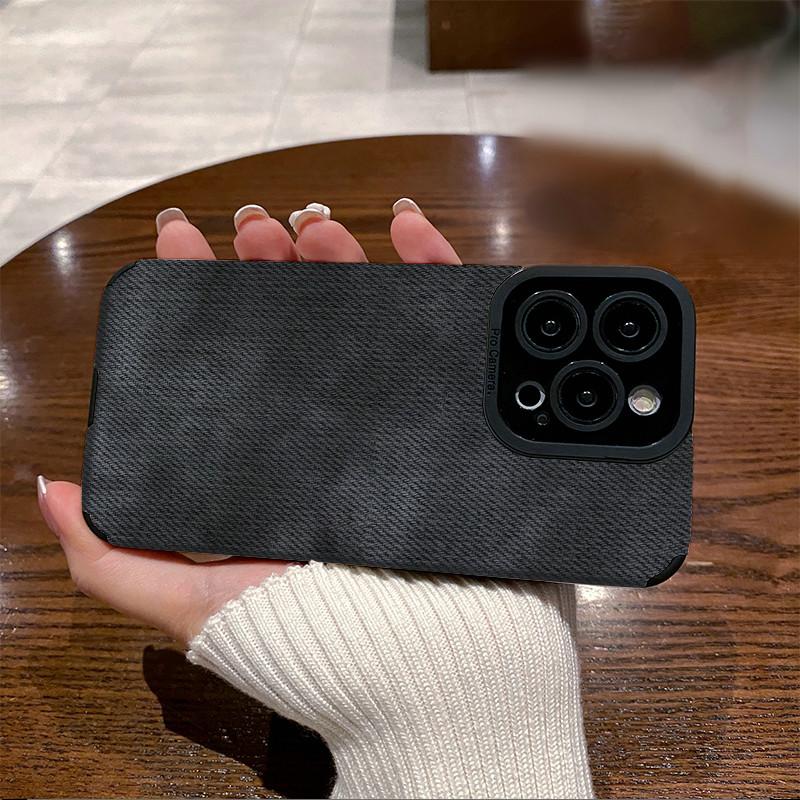 Мягкий силиконовый чехол для телефона из джинсовой ткани с вертикальным рисунком и принтом для телефона, задняя крышка с объективом камеры, полная защита