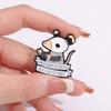 Whimsical Animal Brooch Stylish Cartoon Mouse Design Trendy Letter Badge For Gifts