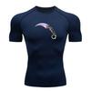 Men Karambit Pattern Compression Workout Tshirt, Quick Dry A