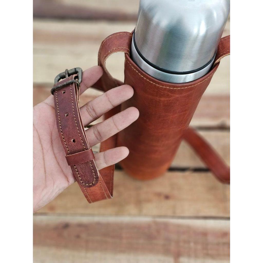 Многоразовый кожаный держатель для бутылок с водой, унисекс, стильный, удобный, персонализированный