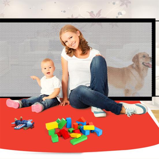 Ворота для собак, сетчатые ворота для домашних животных, ограждение для безопасности щенков и малышей с крючками для лестниц и дверных проемов дома