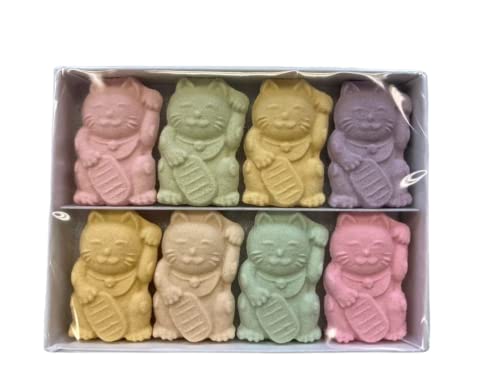 Baikodo Good Luck Wasanbon Sugar Maneki Neko (Lucky Cat) Wasanbon Dried Sweets Japanese Sweets Cat Petit Gift