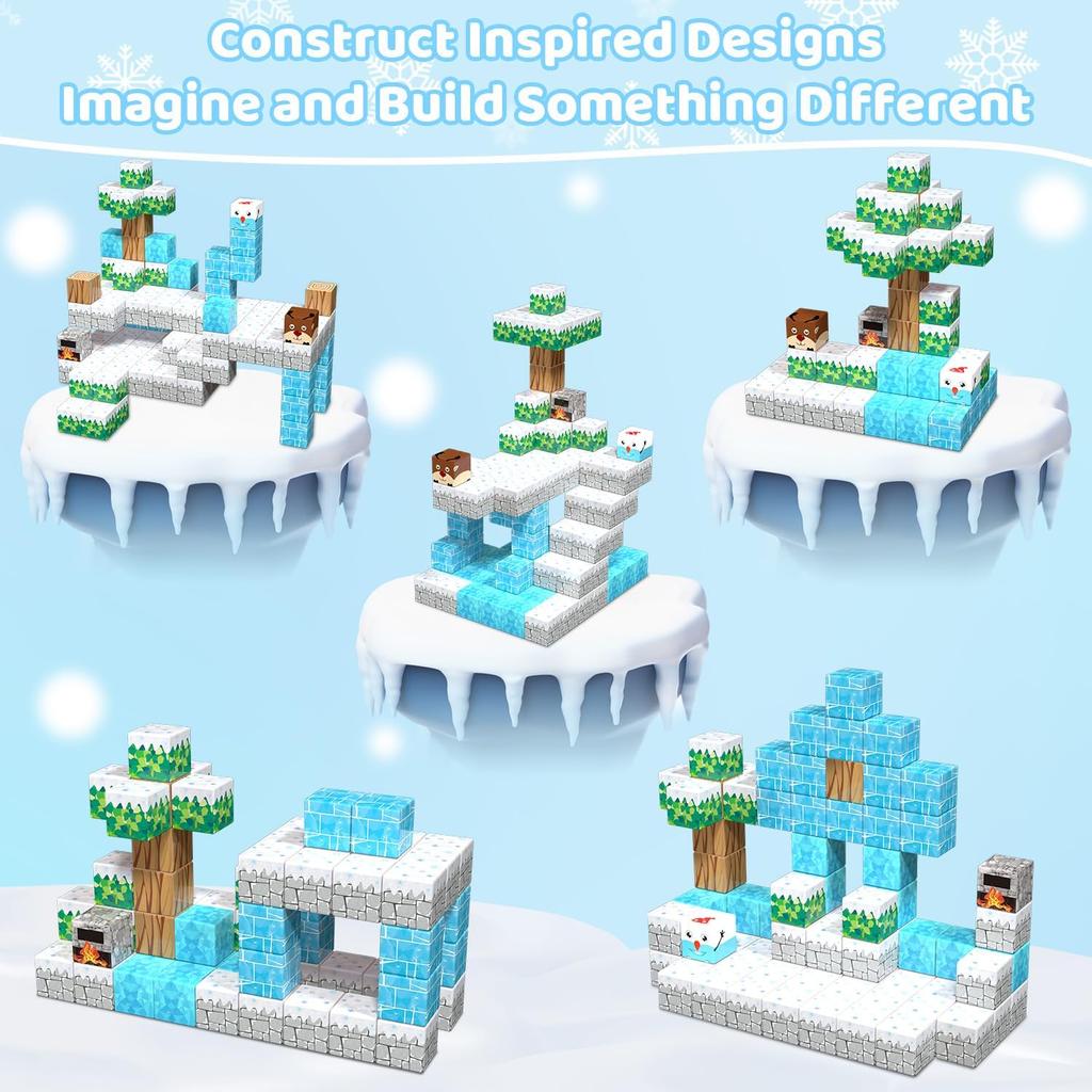 Pieces Magnetic Building Blocks Travel Toy, Mini Magnetic Building Toy with Portable Iron Box, Educational Toy for Children from 3+ Years