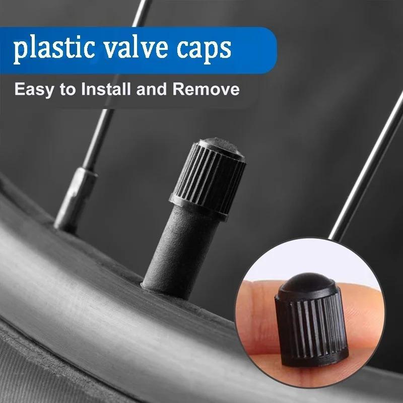 Tyre Valve Caps Plastic Tyre Wheel Stem Air Valve Cap Rubber Ring Covers Auto Truck Bike MTB Dust Dustproof Caps