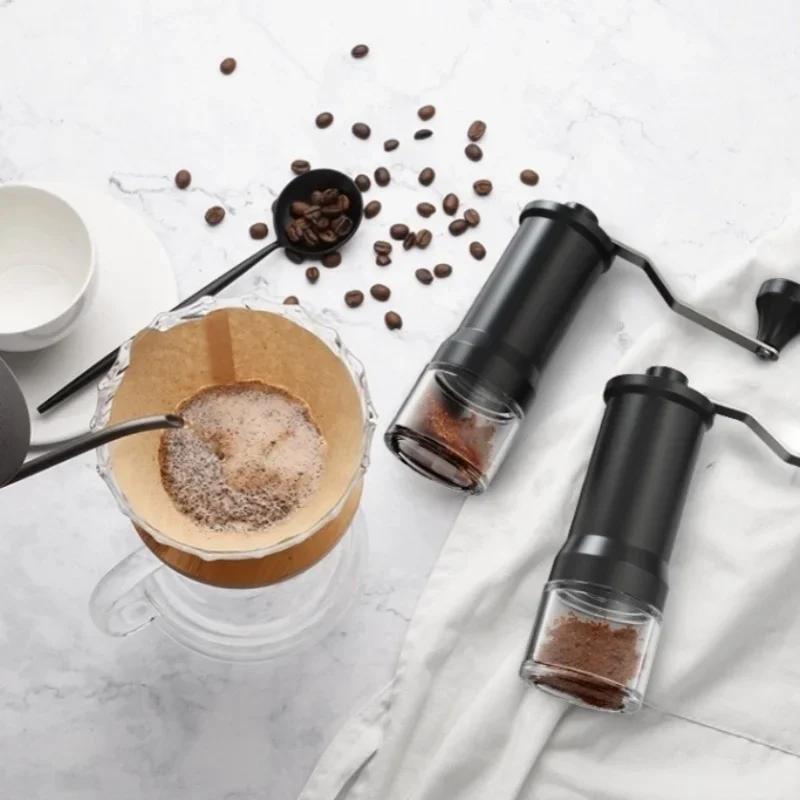 Ручная кофемолка с керамическим сердечником для помола кофемашина с ручным приводом и щеткой для чистки