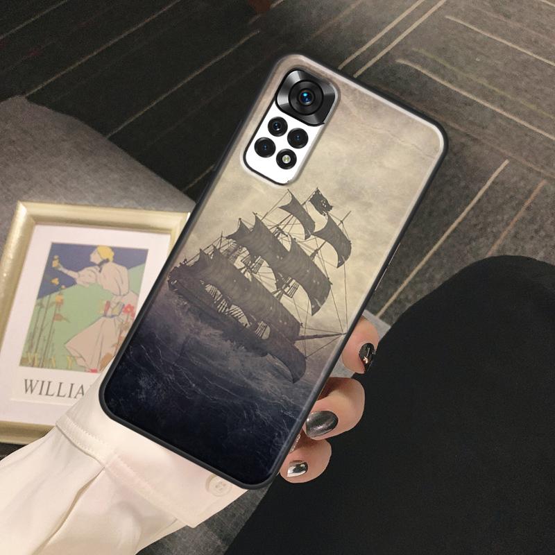Sailing Pirate Ship Funda For Xiaomi Redmi Note 14 13 Pro 9 10 11 12 Pro 10S 11S 12S Redmi 13C 10C 12C 14C Case