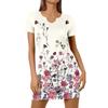 Женское модное повседневное принтованное облегающее облегающее летнее платье с коротким рукавом