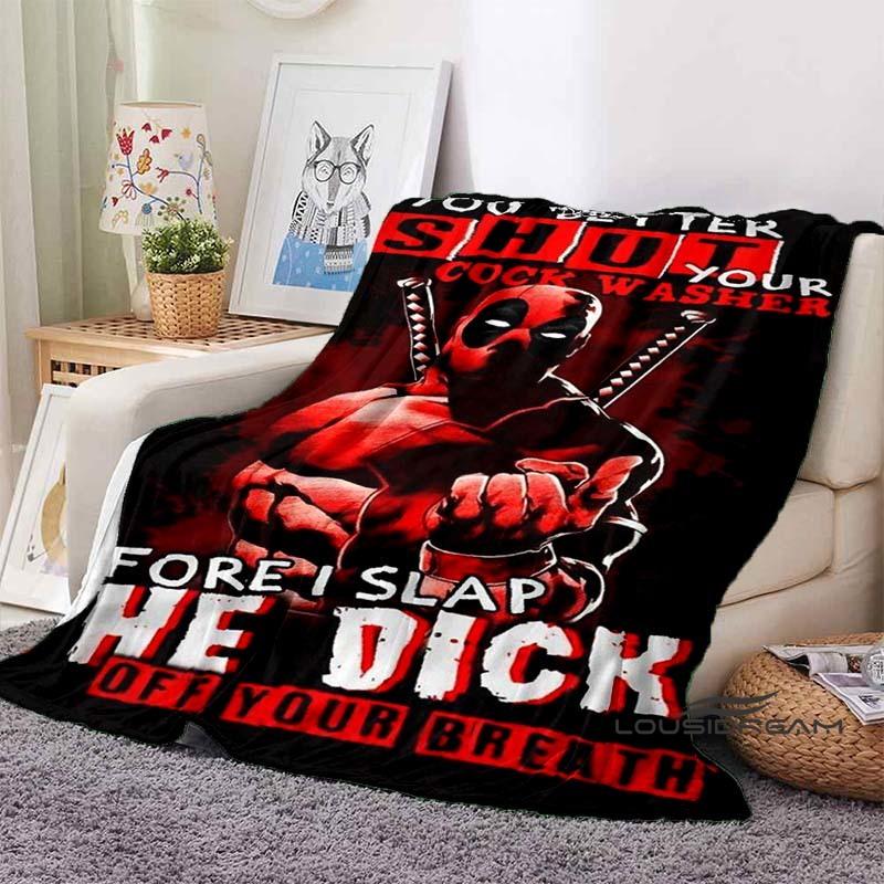 The 3D printed Deadpool flannel blanket is suitable for bedrooms, living rooms, beds, camping, picnics, offices, and other place