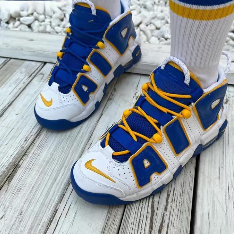 Nike Детские кроссовки Air More Uptempo GS Golden State Warriors White Game-Royal Yellow-Ochre DZ2759-141