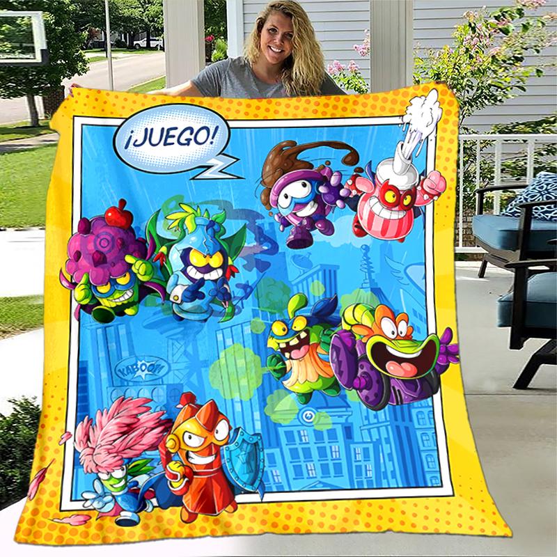 1pc Blanket Superthings3 Print Design, Lightweight Blanket for Sofa, Bed- Soft &Warm, Gift for All Seasons like Christmas, Halloween