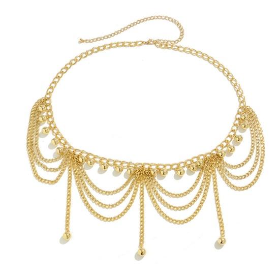 Metallic Color Pattern Waist Chain Heart Solid Electroplated Waist Belt Nightclubs