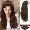 Синтетический парик с повязкой на голову, натуральный бесшовный зажим для наращивания волос, длинный волнистый женский парик, натуральный термостойкий полупарик для женщин