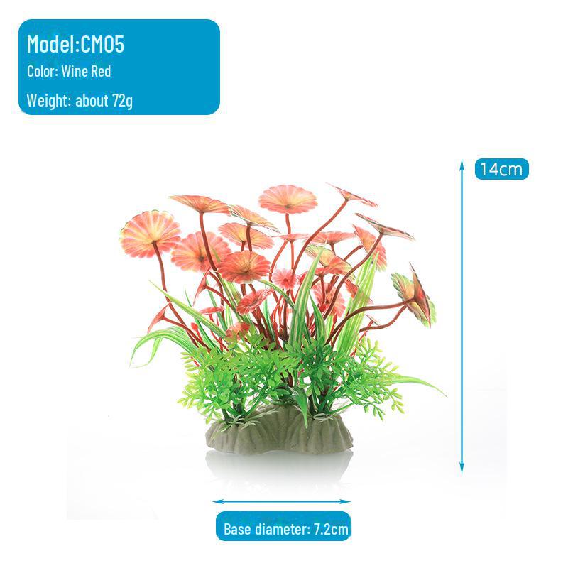 Desktop Aquarium Decoration: CM Series Plastic Water Plants