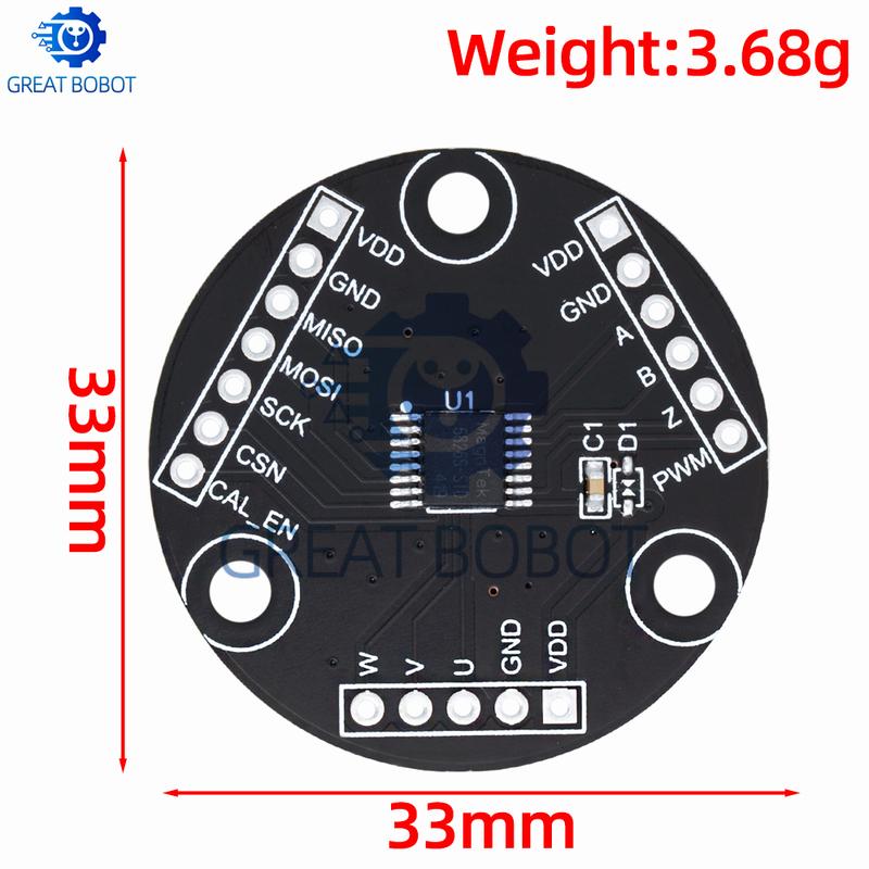 MT6826S High Precision High Speed Magnetic Encoder Magnetic Induction Angle Measurement Sensor Module for arduino
