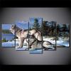 5Pcs Wolf Animal Snow Landscape Decor Canvas Wall Art HD Print Pictures Poster Modern Abstract Home Decor No Framed Room Decor