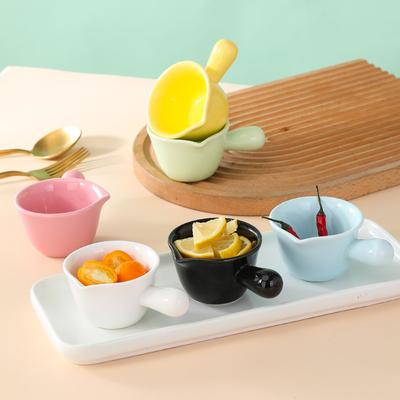 Керамический молочник для кофе с ручкой, маленькая чашка для молока, чашка для стейк-соуса, ложка для молока, чашка с носиком, круглая сахарница, кофейные принадлежности