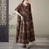 Короткий рукав Плюс размер Хлопок винтажный цветочный новый в платьях для женщин повседневный свободный Макси длинное летнее платье