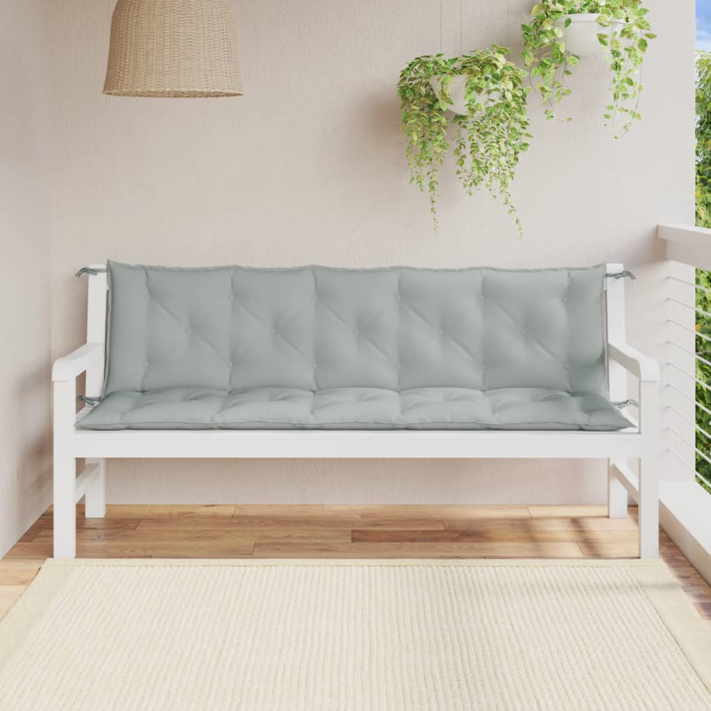 Garden Bench Cushions 2 pcs Light Grey Melange 180 x 50 x 7 cm Fabric