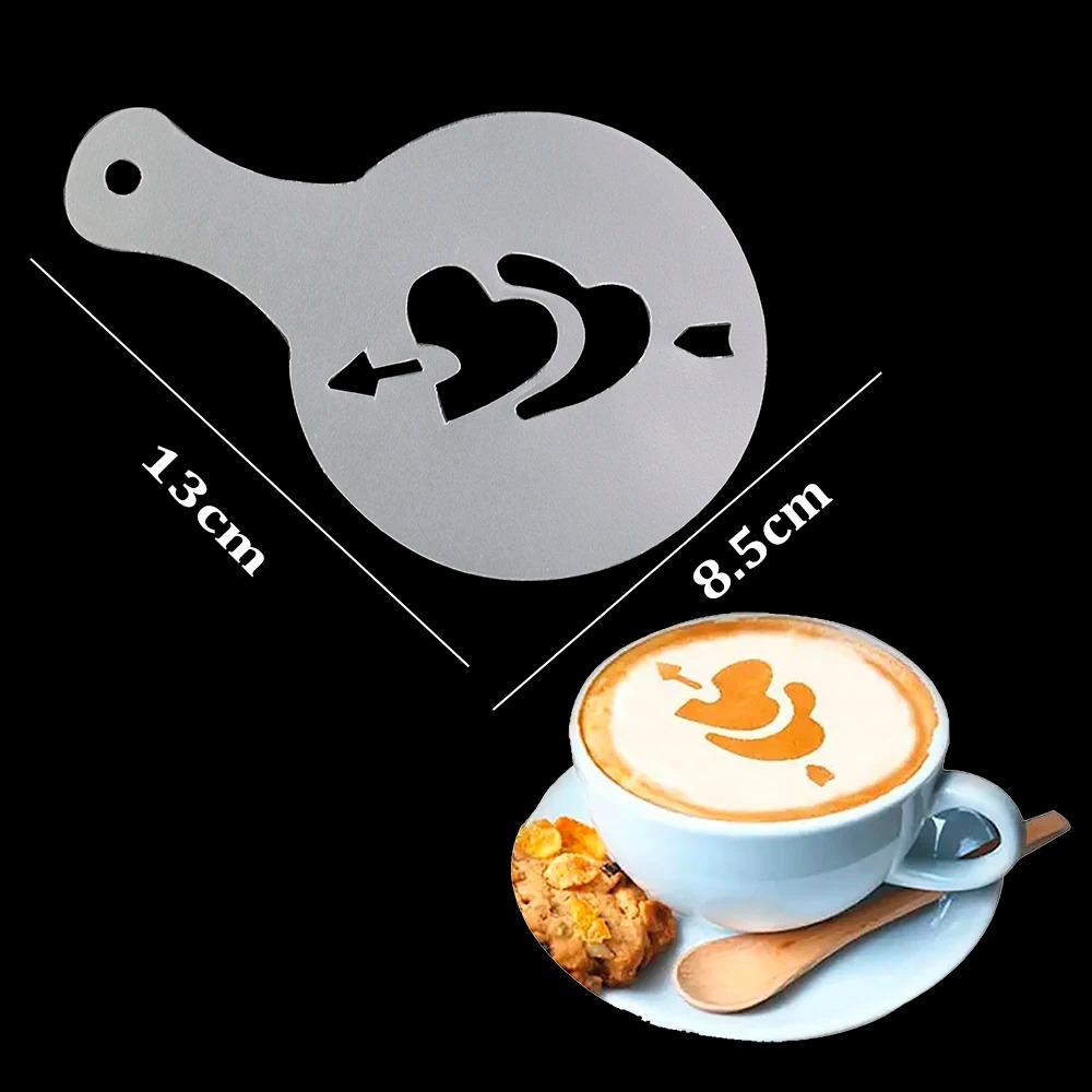 16PCS/1 set Coffee Stencils Fancy Coffee Printing Model Milk Cake Stencils Cappuccino Mold Cake Drawing Mould Home Kitchen Supplies