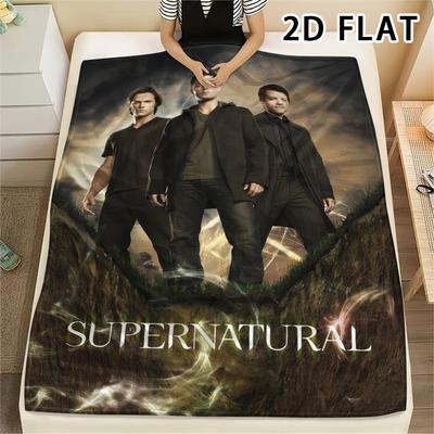 1Pc Supernatural Print Flannel Blanket, High Quality Comfortable for All Seasons, Home Decor, Warmth and Comfort, Perfect for Christmas Gifts