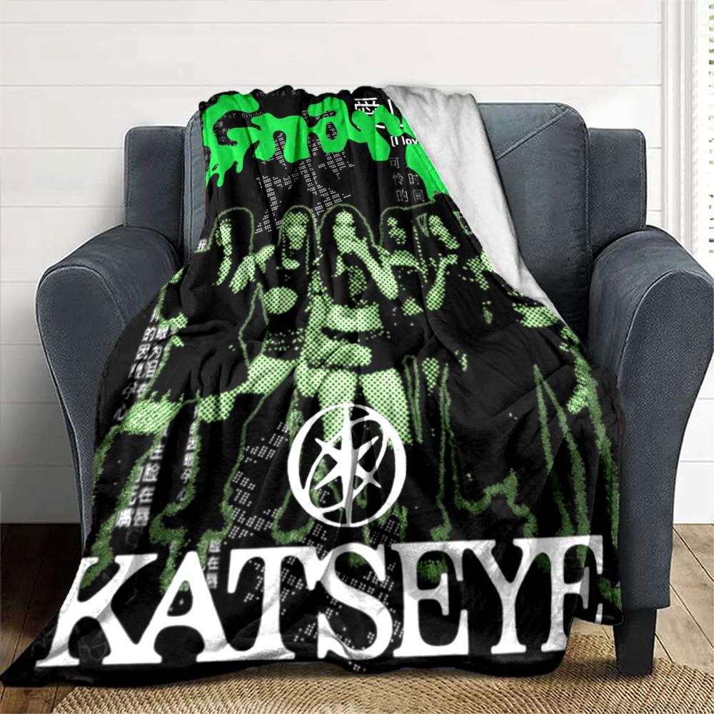 KATSEYE Print Flannel Blanket High Quality Warm Comfortable Cover for All Seasons Perfect for Gifts Home Decor