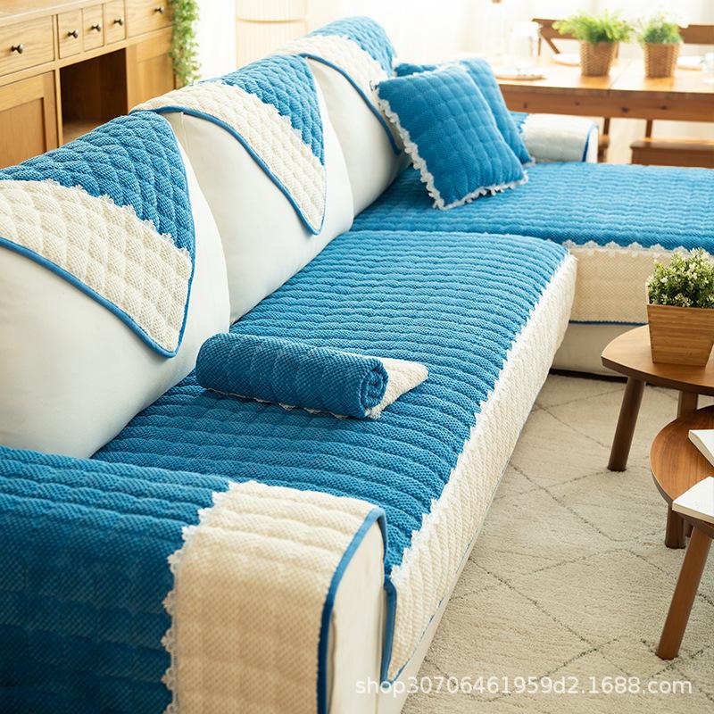 Подушка для дивана универсальная на все сезоны, утолщенная подушка сиденья, простой современный кожаный чехол для дивана всевключающий универсальный чехол ткань полотенце