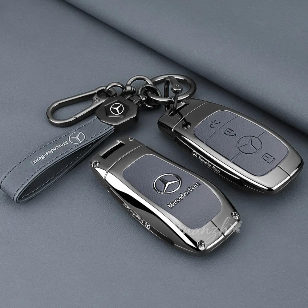 CRZ1 Keychain Leather Fashion Car Key Case Cover Shell For Mercedes Benz A C E S G GLS CLA Class W213 W203 W211 W205 W177X167 W204