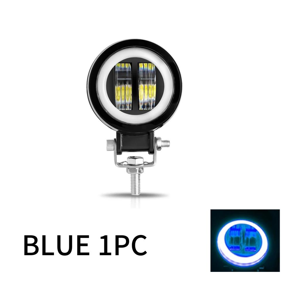 3-дюймовый 20 Вт светодиодный фонарь Angel Eye для мотоцикла, рабочий фонарь, точечный светильник для внедорожника, автомобиля, лодки, грузовика, внедорожника, пикапа, 12 В, 24 В, противотуманная фара для вождения