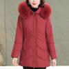 Куртки для женщин среднего возраста Зимняя верхняя одежда больших размеров с капюшоном и воротником из искусственного меха Теплая Толстая Повседневная Зимняя Куртка Женские Парки