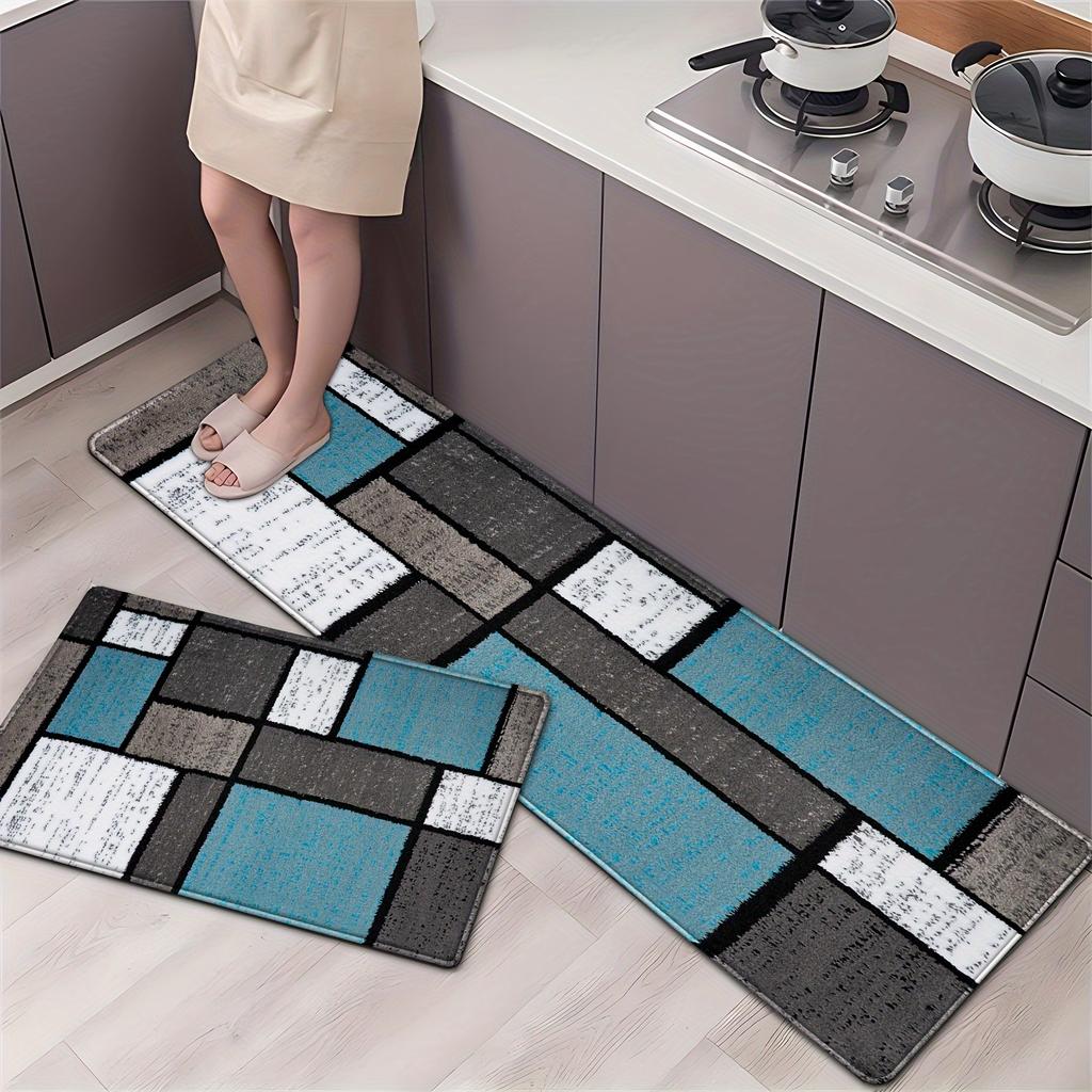 Geometry Kitchen Mat Soft Thickened Kitchen Floor Mat Waterproof Non-slip Oil-proof Floor Mat Runner Rug