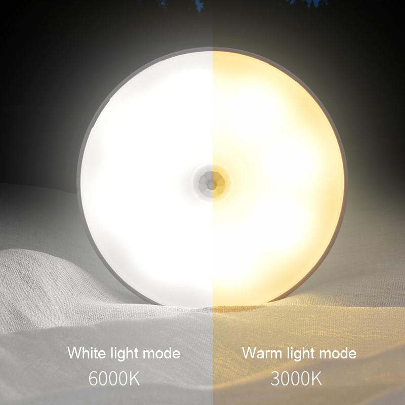Motion Sensor LED Light USB Nightlights Chargeable Lamp for Kitchen Bedroom Stairs Hallway Cabinet Closet Wardrobe Night Lights ADM