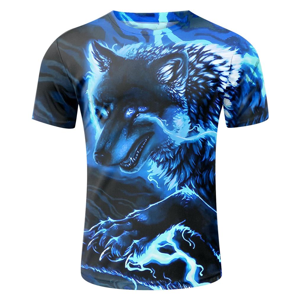 Летняя мужская футболка с 3D-принтом букв, футболка с круглым вырезом и коротким рукавом