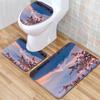 Landscape Bathroom Floor Mat Toilet Three-Piece Set