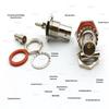75 Ohm BNC-KY Waterproof Hex Wall-Through Female Connector for RF Cables (RG316/174/178/179)