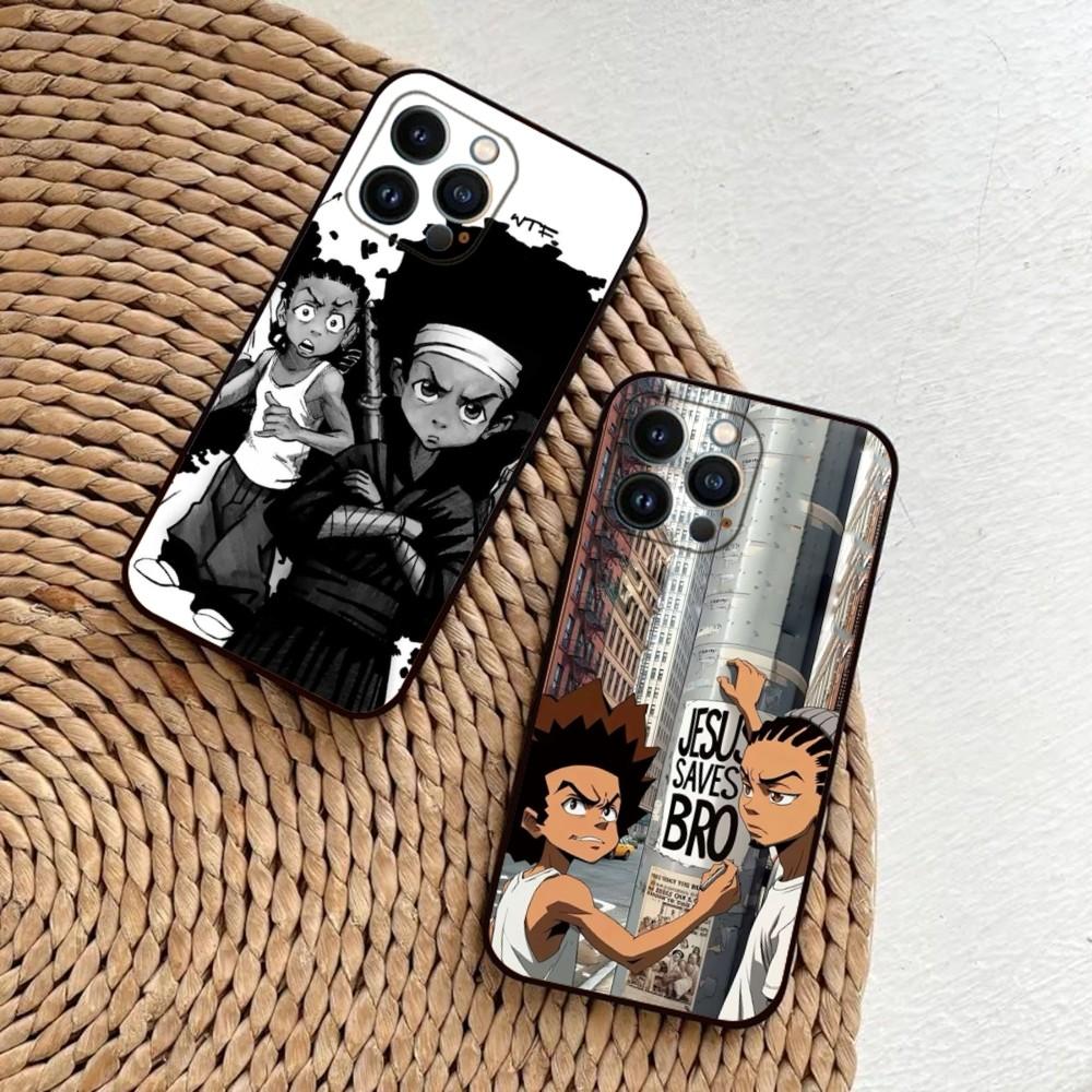 Cartoon The B-Boondocks Phone Case For iPhone 15,14,13,12,11,Plus,Pro Max,XS,X,XR,SE,Mini,8,7 Soft Silicone Black Cover