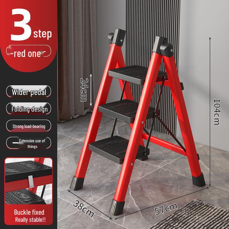Folding Telescopic A-Frame Household Ladder, Thickened Step Stool, 3-4 Steps, Multifunctional Indoor Use.