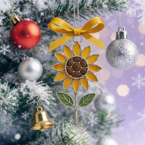 Sunflower Sea Sunflower Xmas Tree Hanging Decor Glass Ornament Handmade Acrylic Rustic Vintage Suncatcher Living Farmhouse