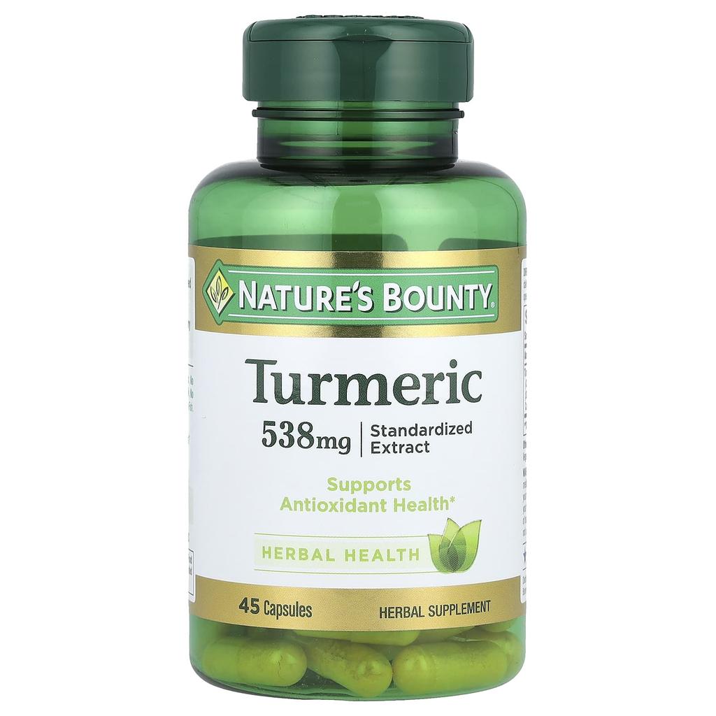 Nature's Bounty Куркума, стандартизированный экстракт, 538 мг, 45 капсул
