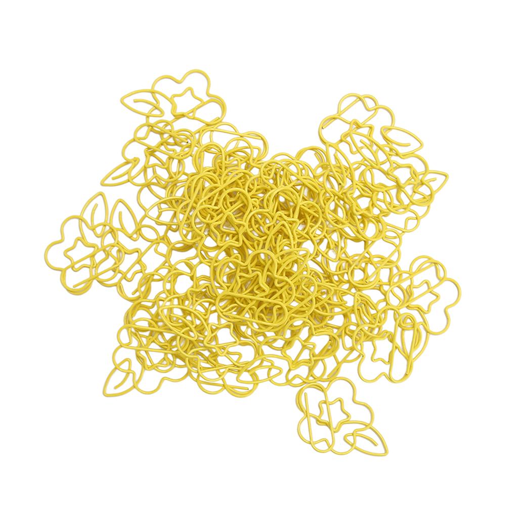 45 шт. Бумажные скрепки Многоцелевые Металлические скрепки в форме цветка Набор для классификации документов Желтый