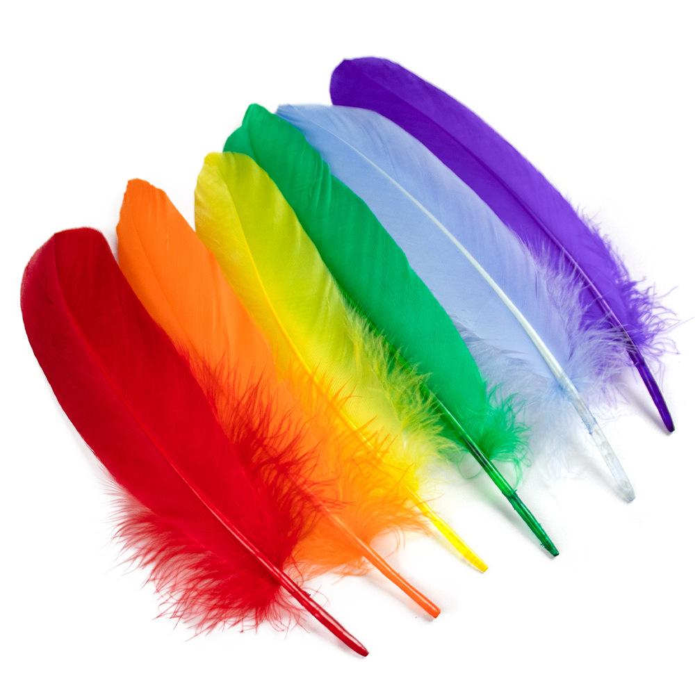 50Pcs15-20Cm Natural Goose Feather Multicolor Handicraft Dream Catcher Swan Feather Family Party Jewelry Decoration
