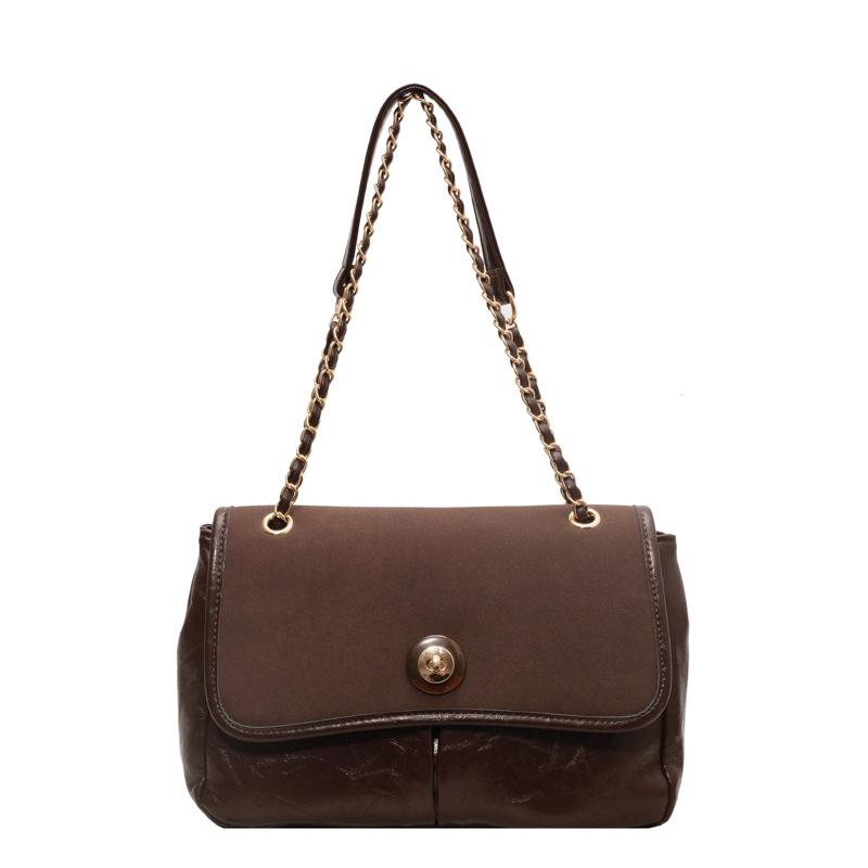 Сумка женская сумка-мессенджер 2024 года, новинка осени и зимы, вместительная, универсальная, популярная в этом году сумка на одно плечо с цепочкой