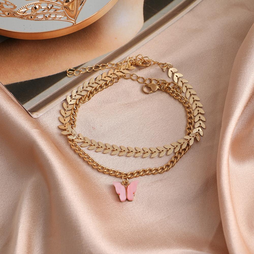 Ретро и преувеличенный новый многослойный браслет-бабочка, двухслойный браслет, модный тренд, многослойный браслет для девочек, темпераментный браслет