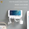 2 In 1 Phone Charger Holder Socket Retainer Wall-Mounted Sticker Punch-Free Plug Fixer Self-Adhesive Fixer Cable Wire Organizer Seamless Power Strip