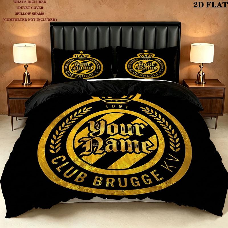 Club Brugge Kv Custom Name Pattern Bedding Quilt Set Quilt Cover Pillowcase Home Gift(1 * duvet cover + 2 * pillowcase, without core)