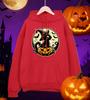 Хэллоуинский котенок стоит на тыкве Печать Мужские толстовки Свободная толстовка Флис Повседневная уличная одежда Универсальная удобная одежда