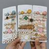 New Pearl Crystal Acrylic Hair Clips Set for Women Retro Geometric Barrettes Hairpins Girl Jewelry Korean Styling Tool